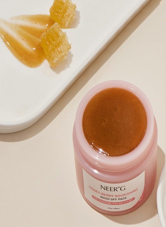NEERG NEER°G Honey Berry Nourishing Wash Off Pack 3.88oz (110g) Smoothens Rough Skin, Moisturize with Nutrients - Image 3