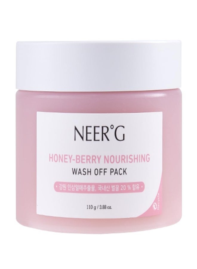 NEERG NEER°G Honey Berry Nourishing Wash Off Pack 3.88oz (110g) Smoothens Rough Skin, Moisturize with Nutrients - Image 1