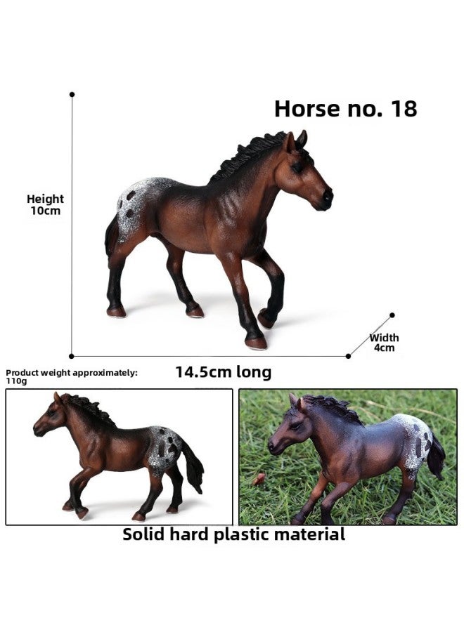 Solid Realistic Animal Horse Model Foal Stallion Black Horse Wild Children's Cognitive Toys Wild Animal Models-Color:M-151 Apalusama [0.11kg]]  - Image 1