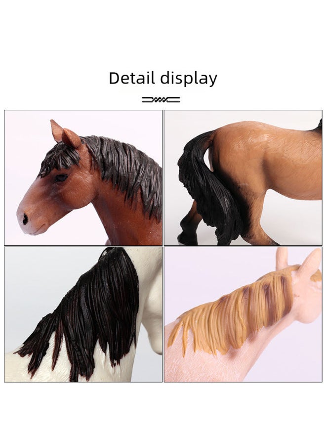 Solid Realistic Animal Horse Model Foal Stallion Black Horse Wild Children's Cognitive Toys Wild Animal Models-Color:M-151 Apalusama [0.11kg]]  - Image 3