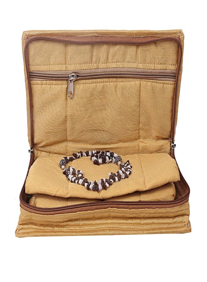 MSclassy Cotton Jewellery Kit Organizer with Zipper | Travel Friendly Jewellery Storage Case for Bangles Earrings Rings - Image 3
