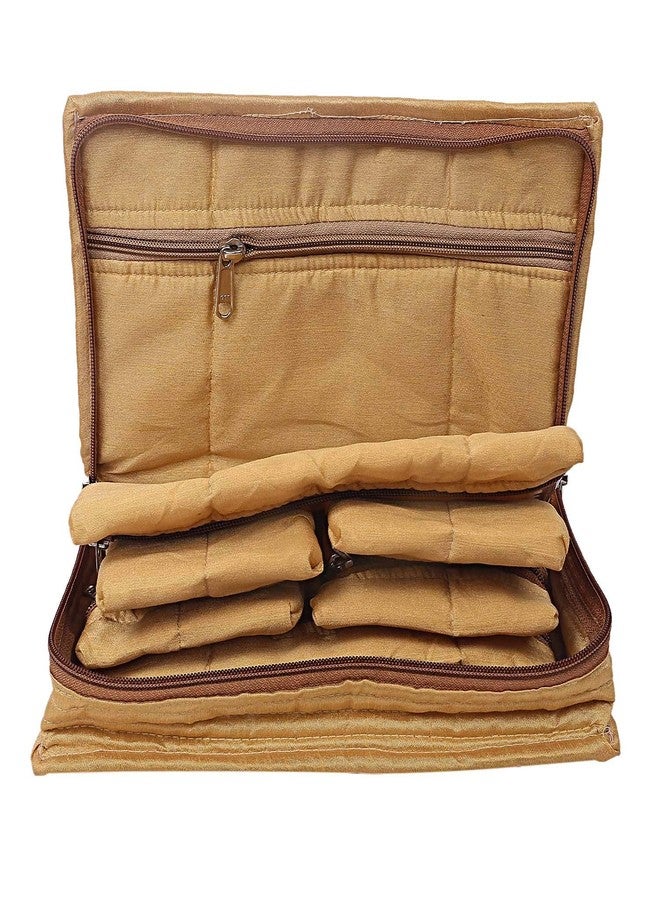 MSclassy Cotton Jewellery Kit Organizer with Zipper | Travel Friendly Jewellery Storage Case for Bangles Earrings Rings - Image 5