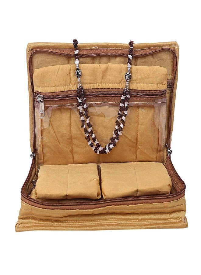 MSclassy Cotton Jewellery Kit Organizer with Zipper | Travel Friendly Jewellery Storage Case for Bangles Earrings Rings - Image 4
