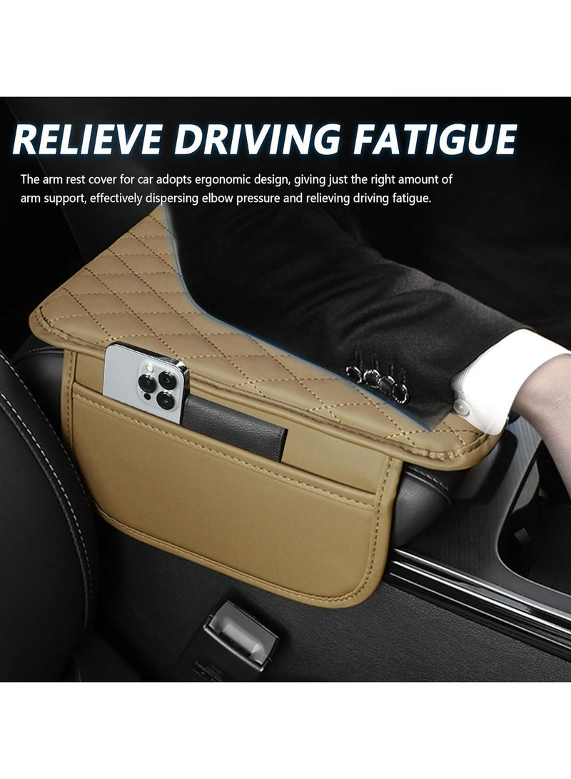 CMGTYYD CMGTYYD Center Console Cover, Armrest Cover For Car, Leather Material Side Bag Design Soft Adjustable Size Non-Slip Practical Hand Pads, Suitable For Sedans, SUVs, Etc - Image 3