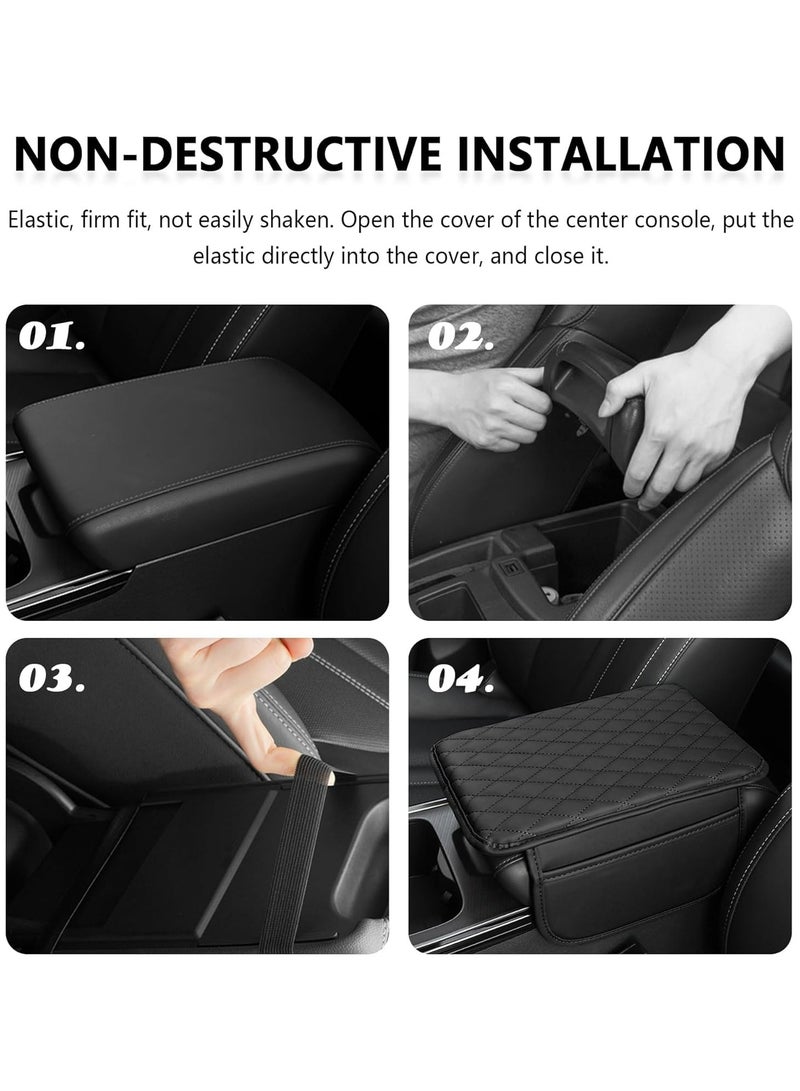 CMGTYYD CMGTYYD Center Console Cover, Armrest Cover For Car, Leather Material Side Bag Design Soft Adjustable Size Non-Slip Practical Hand Pads, Suitable For Sedans, SUVs, Etc - Image 4