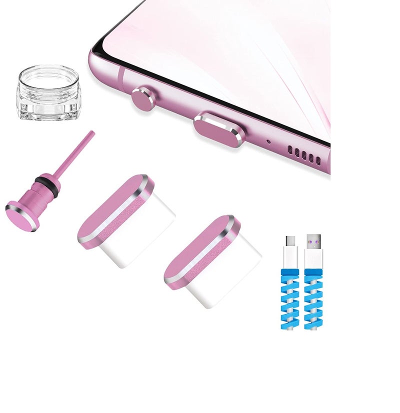 Careflection غطاء USB C واقي من الغبار، غطاء منفذ شحن نوع C وفتحة سماعة الهاتف، واقي من الأوساخ، متوافق مع سامسونج جالاكسي S21 بيكسل ون بلس لابتوب ماك بوك برو أندرويد وردي 2 عبوة - Image 1