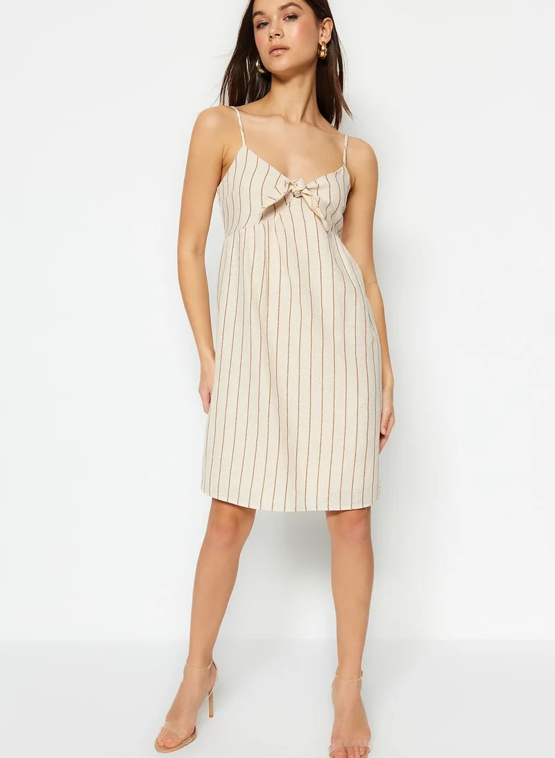 trendyol Striped Bow Detail Dress