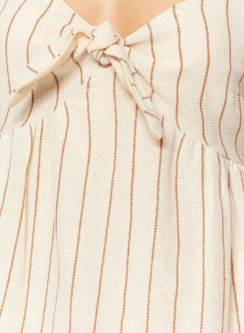 trendyol Striped Bow Detail Dress