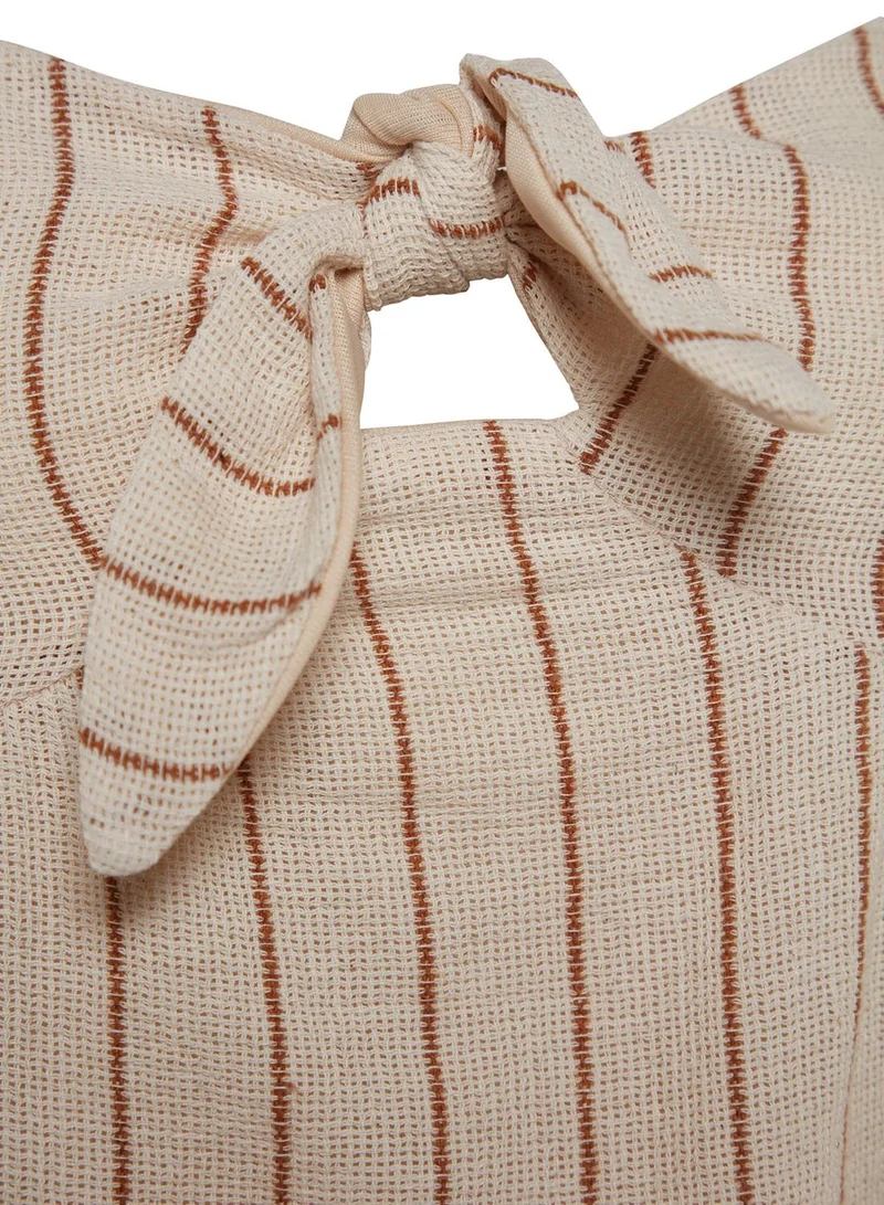 trendyol Striped Bow Detail Dress