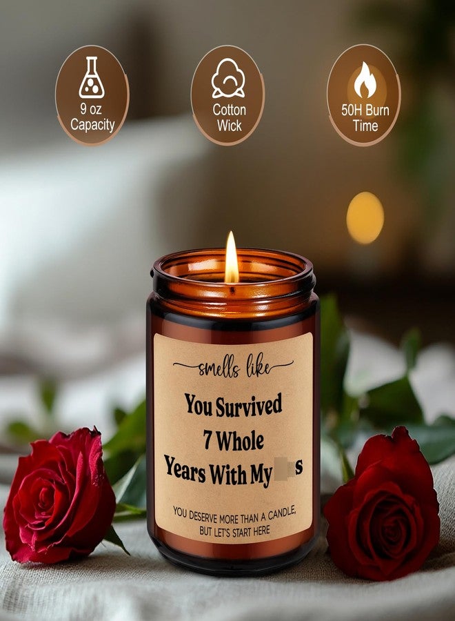 LEADO 7th Anniv. Candle, 7 Year Anniversary Funny Gifts for Him Her Husband Wife Boyfriend Girlfriend - Copper Gifts for 7th Anniversary, 7 Years Copper Wedding Anniv. Couple Present for Women Men - Image 3