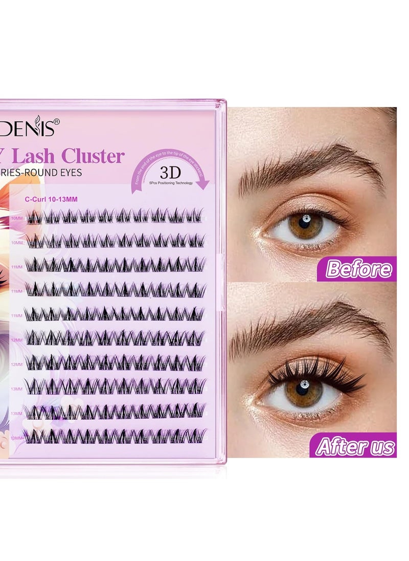 ZODENIS - 100Pcs Lashes Cluster DIY Lash Extension Kit Cute Dog Series 11-16mm Mix Individual Lashes Dog Eye Lashes Natural Look Cluster Lashes C Curl Wispy False Eyelashes Lash Kit - Image 1