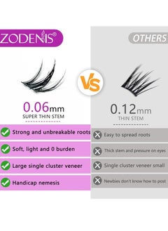 ZODENIS 100Pcs Lashes Cluster DIY Lash Extension Kit Cute Dog Series 11-16mm Mix Individual Lashes Dog Eye Lashes Natural Look Cluster Lashes C Curl Wispy False Eyelashes Lash Kit  - Image 4