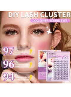 ZODENIS 100Pcs Lashes Cluster DIY Lash Extension Kit Cute Dog Series 11-16mm Mix Individual Lashes Dog Eye Lashes Natural Look Cluster Lashes C Curl Wispy False Eyelashes Lash Kit  - Image 5