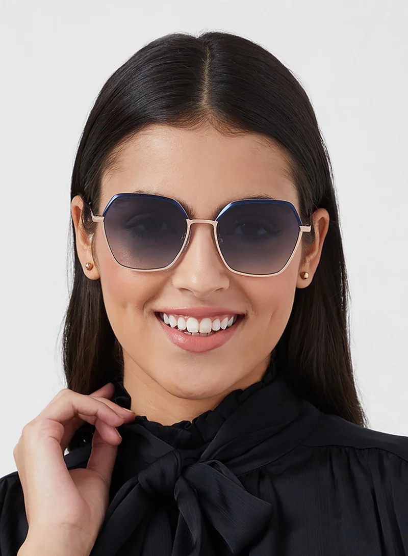 30Sundays Cera,Women Sunglasses, Geometric Sunglasses, UV Protection: UV400 (Blue,Blue)