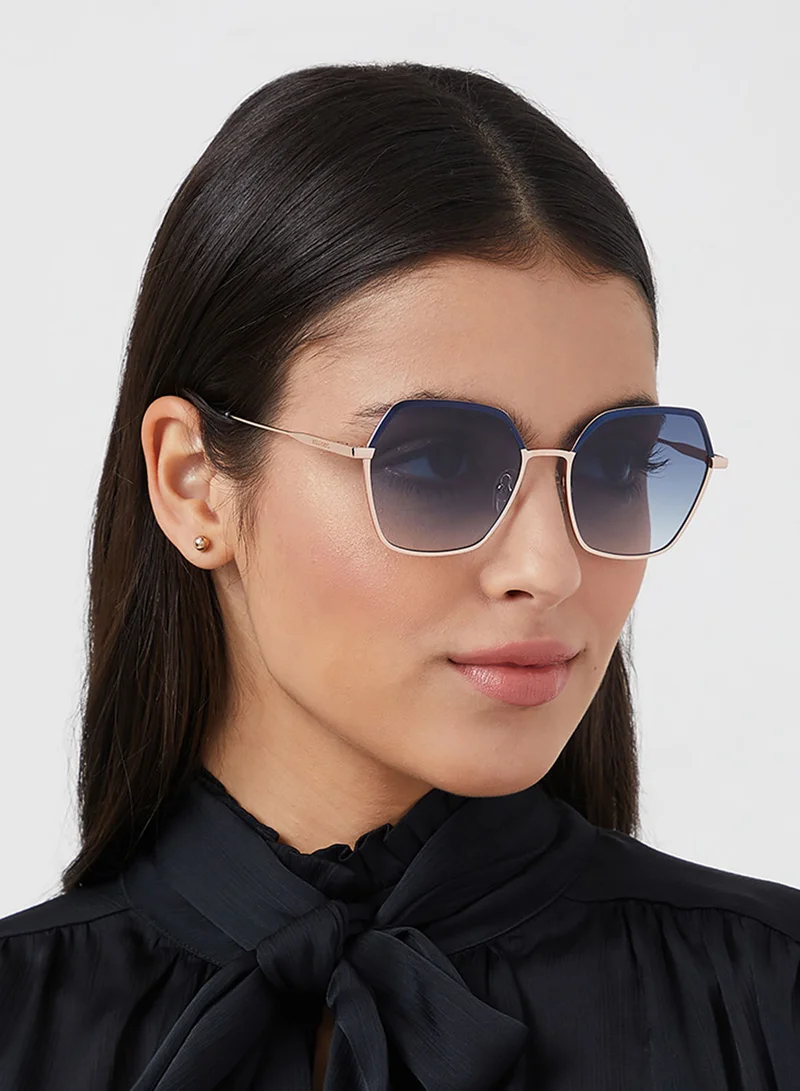 30Sundays Cera,Women Sunglasses, Geometric Sunglasses, UV Protection: UV400 (Blue,Blue)