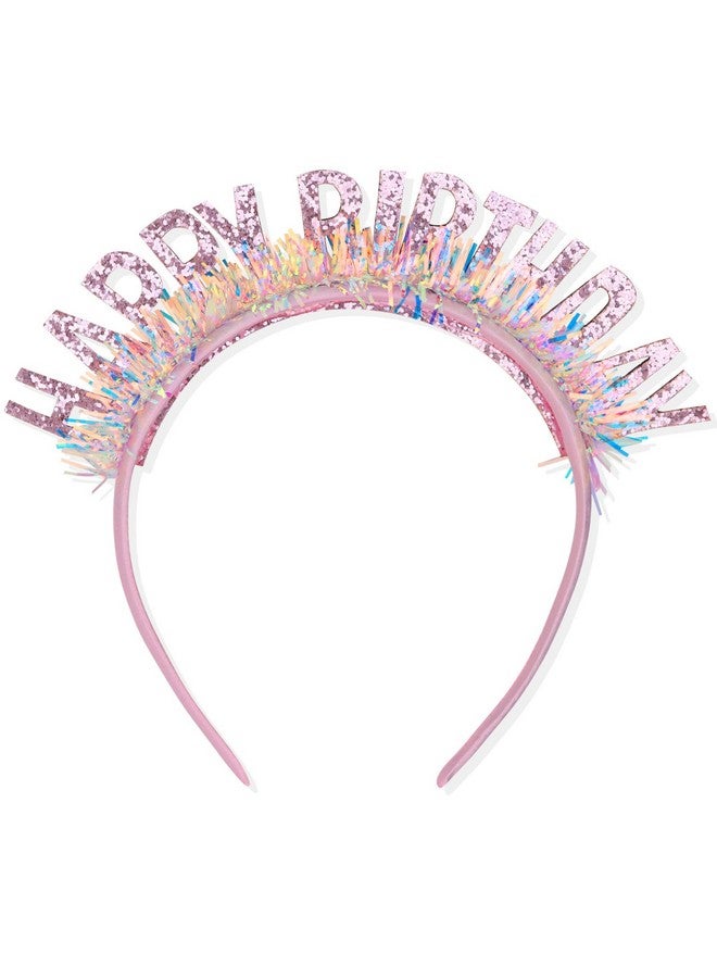 CIEHER Birthday Crown Birthday Headband Birthday Headband Happy Birthday Headband For Women Girls Birthday Girl Headband Birthday Tiara Happy Birthday Decorations Birthday Gifts Pink - Image 1