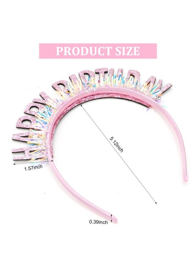 CIEHER Birthday Crown Birthday Headband Birthday Headband Happy Birthday Headband For Women Girls Birthday Girl Headband Birthday Tiara Happy Birthday Decorations Birthday Gifts Pink - Image 5