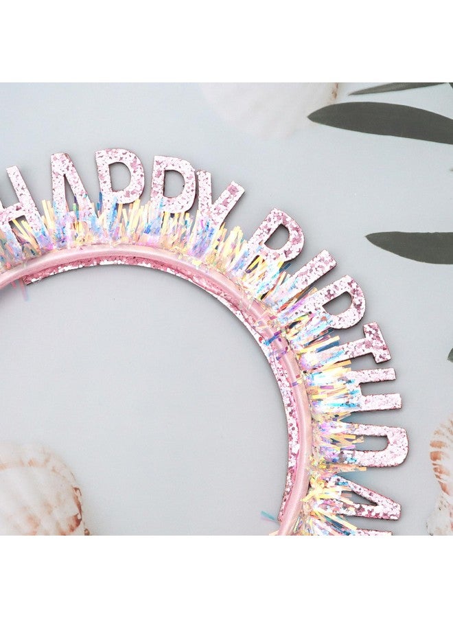 CIEHER Birthday Crown Birthday Headband Birthday Headband Happy Birthday Headband For Women Girls Birthday Girl Headband Birthday Tiara Happy Birthday Decorations Birthday Gifts Pink - Image 4