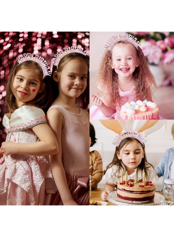 CIEHER Birthday Crown Birthday Headband Birthday Headband Happy Birthday Headband For Women Girls Birthday Girl Headband Birthday Tiara Happy Birthday Decorations Birthday Gifts Pink - Image 3