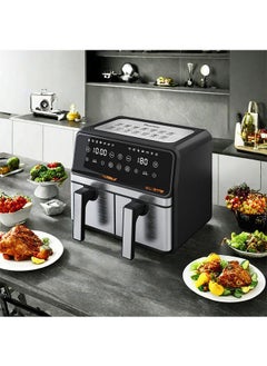 Peachjoy 8 L Dual Basket Air Fryer Oven with Easy View Windows, Sync Finish, Hi-Fry, Auto Shutoff, 2 Independent 4 L Nonstick Dishwasher Safe Frying Baskets, Digital Double Air Fryer  - Image 5