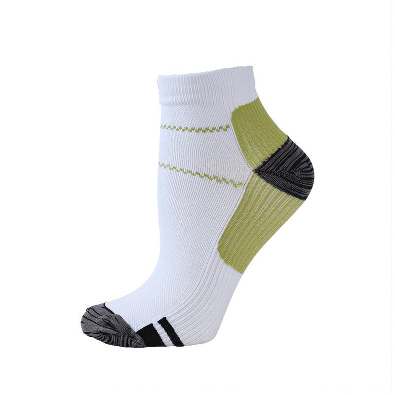 Compression Running Socks Cotton Mesh Breathable Plantar Support Gray S/M Athletic - Image 1