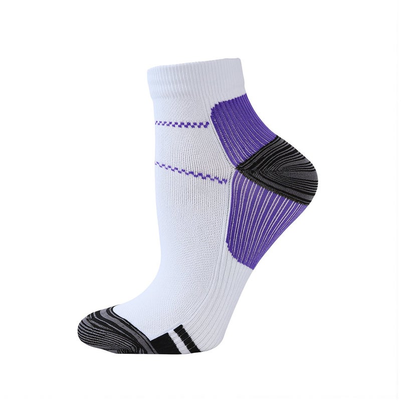 Compression Running Socks Cotton Mesh Breathable Plantar Support Gray S/M Athletic - Image 3