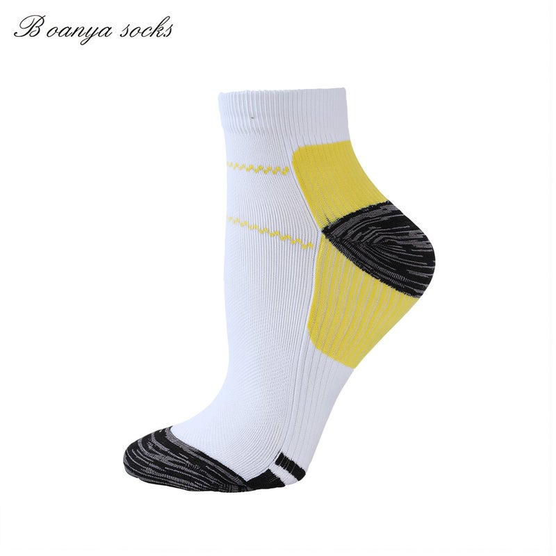 Compression Running Socks Cotton Mesh Breathable Plantar Support Gray S/M Athletic - Image 4