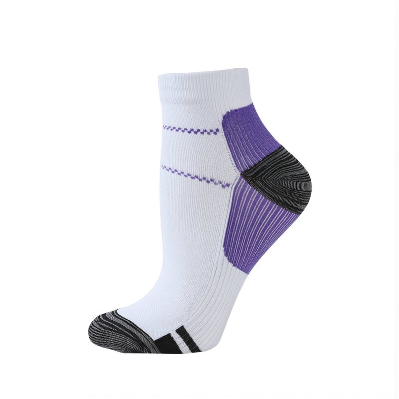 Compression Running Socks Cotton Mesh Breathable Plantar Support Gray S/M Athletic - Image 5