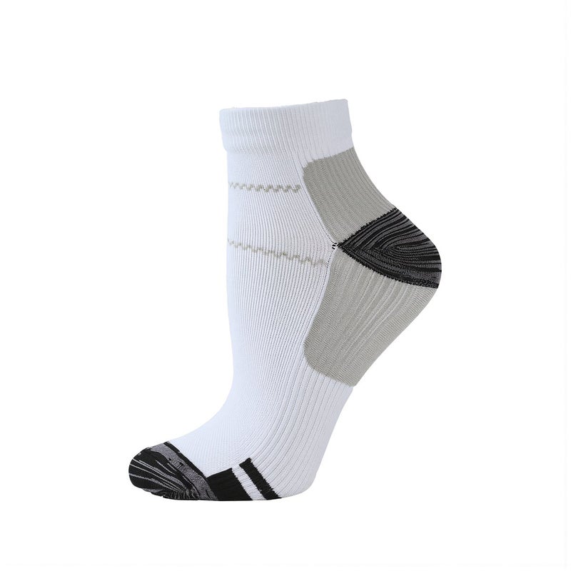 Compression Running Socks Cotton Mesh Breathable Plantar Support Gray S/M Athletic - Image 2