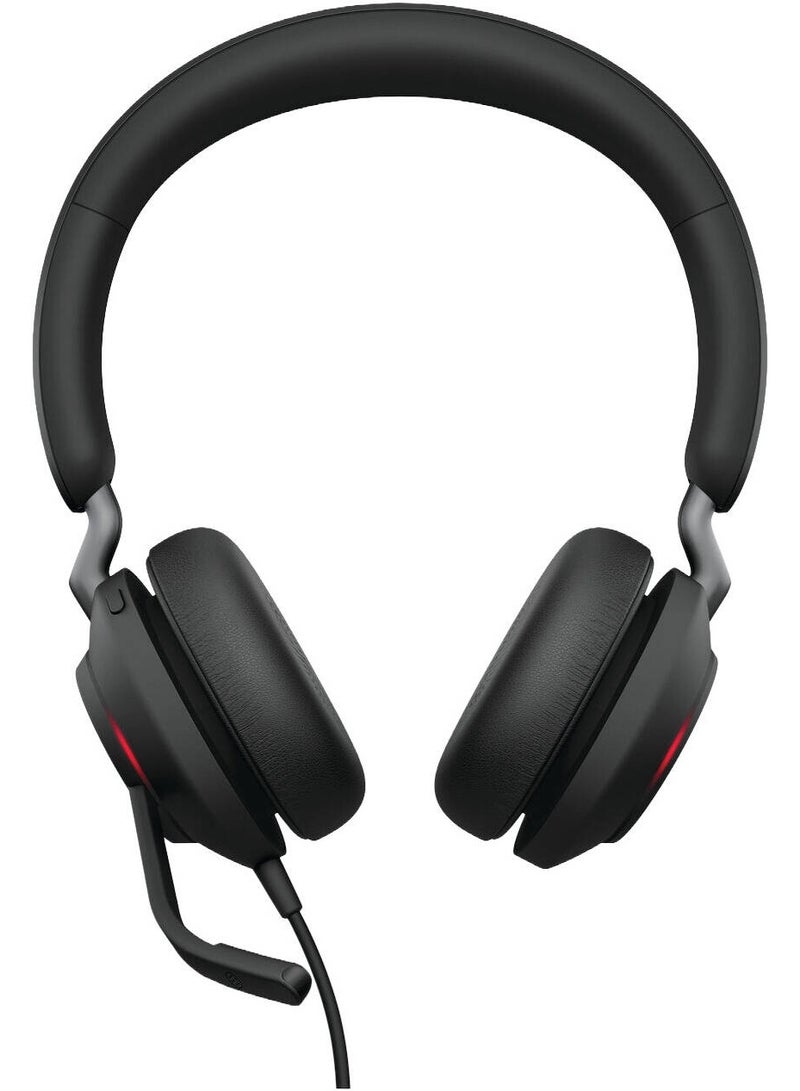 Jabra Evolve2 40 SE Stereo Wired Headset – Microsoft Teams Certified, USB-C/A, 3-Microphone Call Technology, 40mm Speakers, Passive Noise Isolation, Memory Foam Ear Cushions, Busylight, Boom Arm Mute, Jabra SafeTone 2.0, Black | 24189-999-799 - Image 3