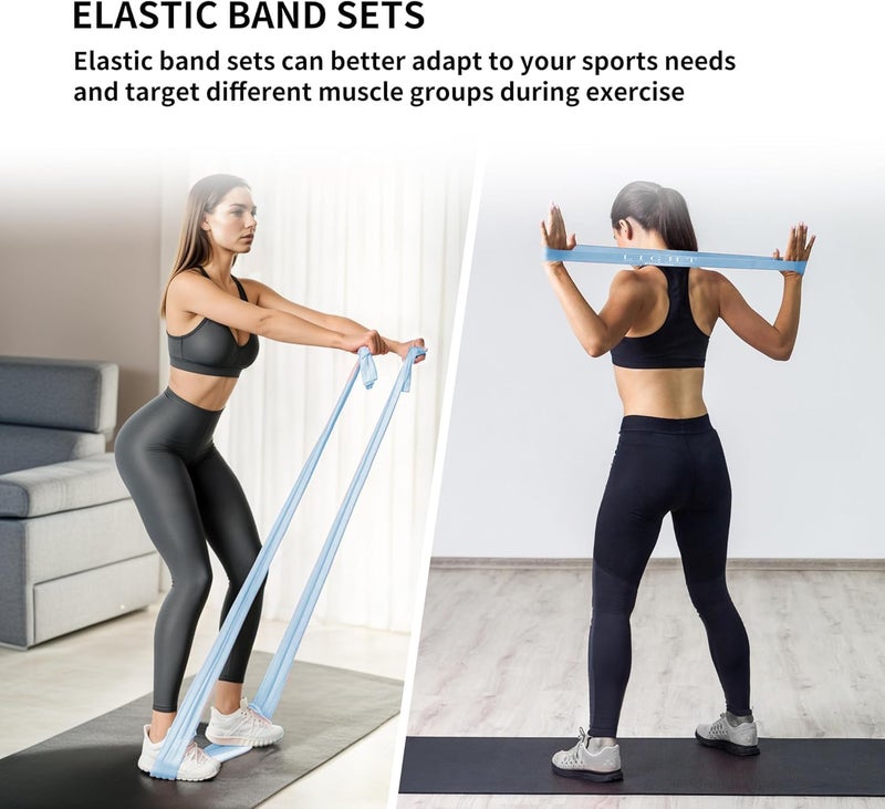 PROIRON 2 in 1 Resistance Bands Set - Includes Resistance Loop Bands, Physical Therapy Bands for Home Fitness, Stretching, Strength Training, Physical Therapy, Elastic Workout Bands for Whole Body - Image 2