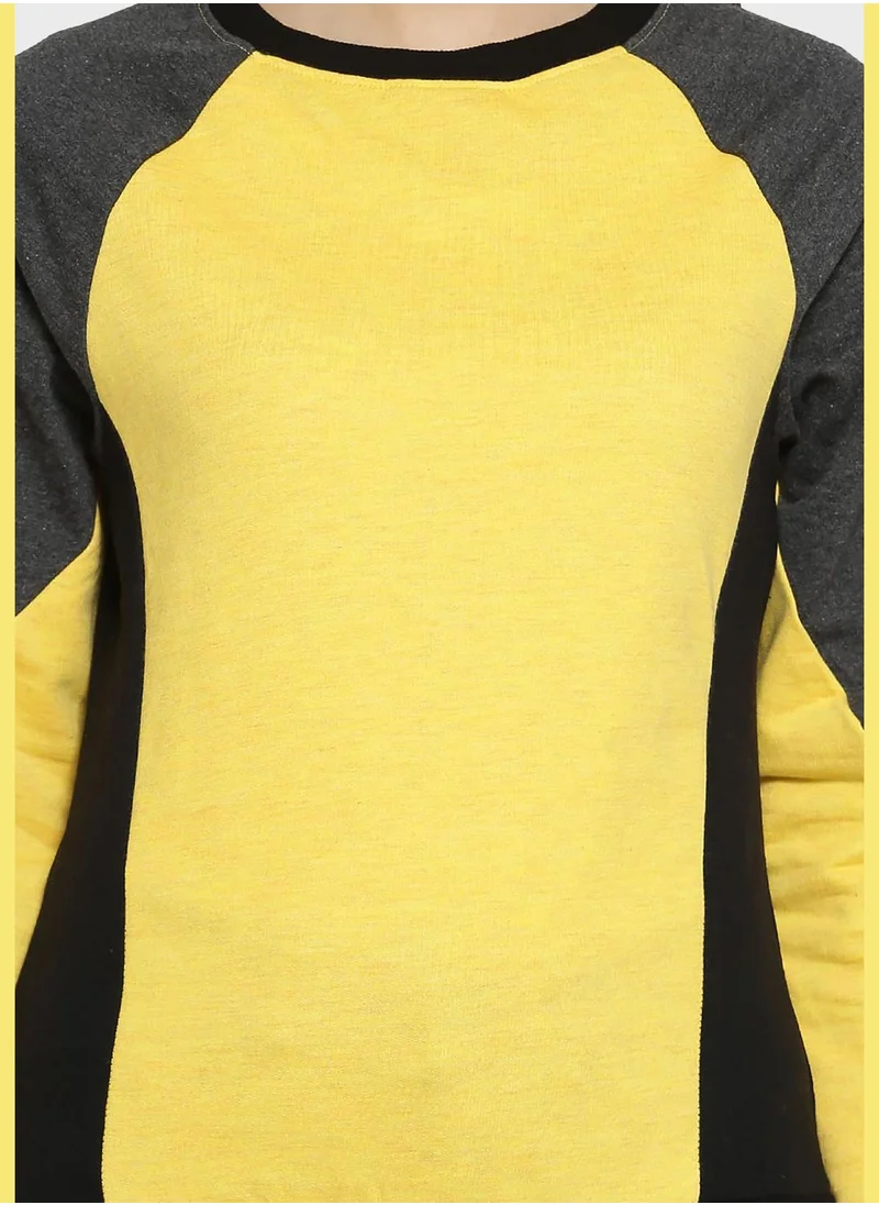 Campus Sutra Color block Sweatshirt