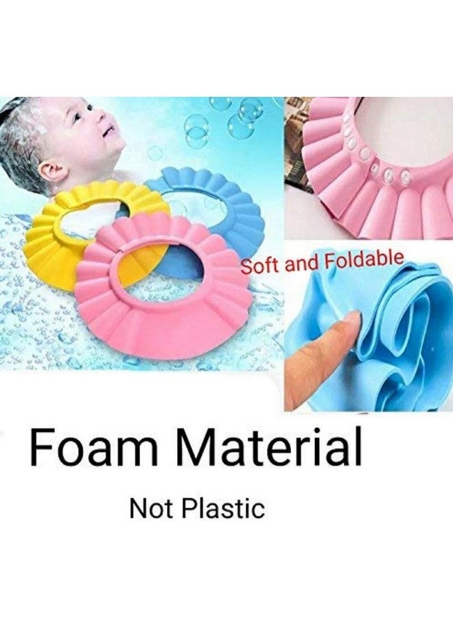 Plenteous Soft Adjustable Baby Shower Cap Waterproof Silicone Bath Hat for Kids Toddlers Newborns Hair Wash Protector Eye Ear Shield Shampoo Bathing Hat for Boys Girls (Multi-Color) - Image 3