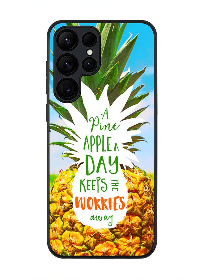 Stylizedd Rugged Black edge case for Samsung Galaxy S24 Ultra, Slim fit Soft Case Flexible Anti Drop TPU Gel Thin Cover- Pineapple A Day - Image 1