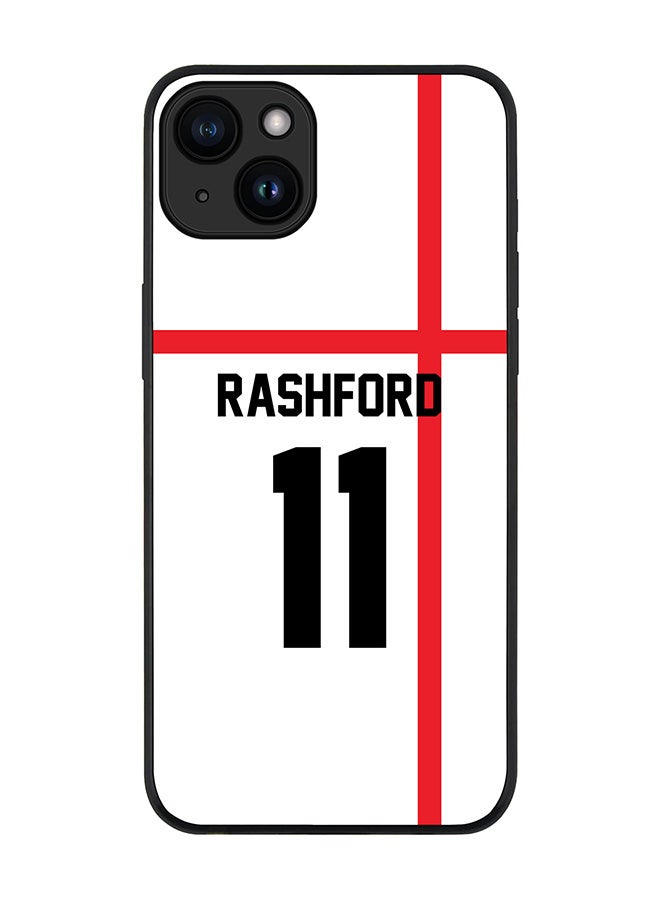 Stylizedd Cover for iPhone 15 Case Rugged Black Slim fit Flexible Protective Phone Cases - Football Team - EnglandPlayer Name - Rashford - Image 1