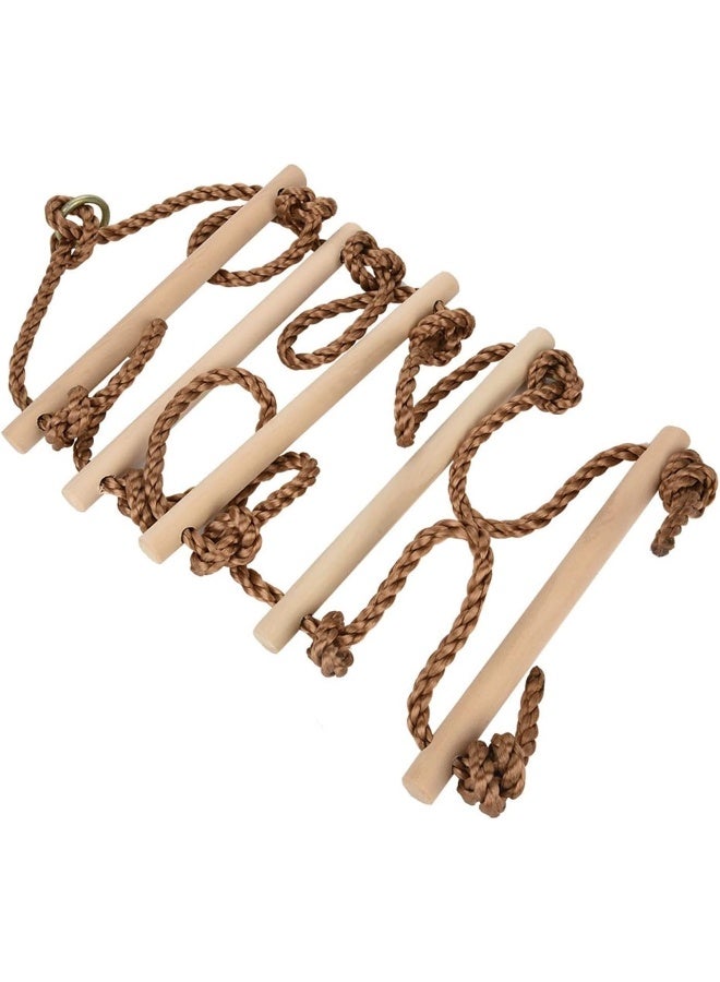 Rainbow Toys Swing Wooden Climbing Ladder, Climbing Rope Ladder, Swing, Climbing Suspension, Children Indoor Outdoor Garden Sports Equipment Swing Seat - Image 1