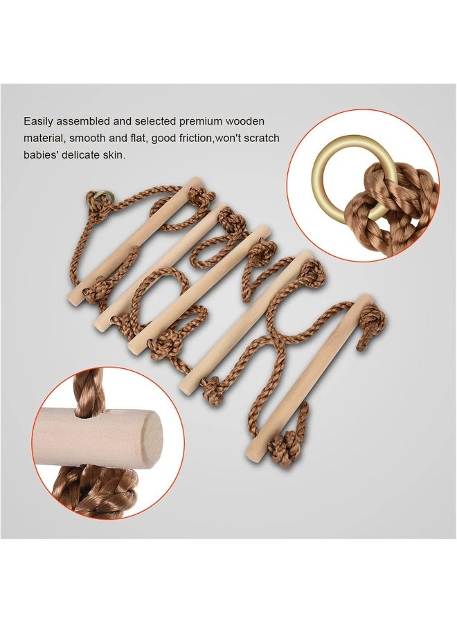 Rainbow Toys Swing Wooden Climbing Ladder, Climbing Rope Ladder, Swing, Climbing Suspension, Children Indoor Outdoor Garden Sports Equipment Swing Seat - Image 5