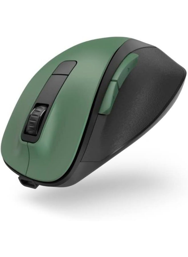 Hama | Ergonomic Mouse (Wireless Mouse, 6 Buttons, 2.4 GHz, BlueWave, 800/1200/1600 dpi, Optical, Wireless, Ergonomic Mouse for Laptop/PC, Battery, Right-Handed User), Green - Image 2