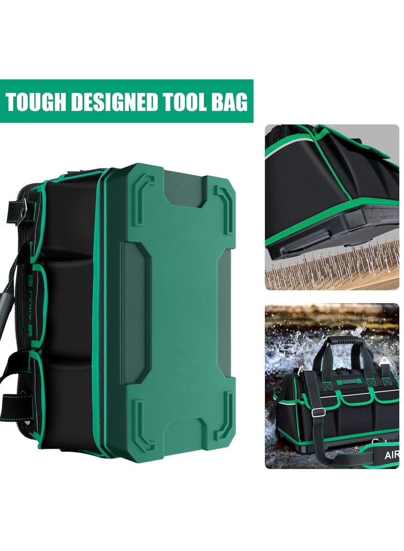 16 Inch Tool Bag with Night Reflective Strips, Waterproof Tool Organizer, Adjustable Shoulder Straps, Heavy Duty Tool Bag Organizer with ABS Molded Base  - Image 3
