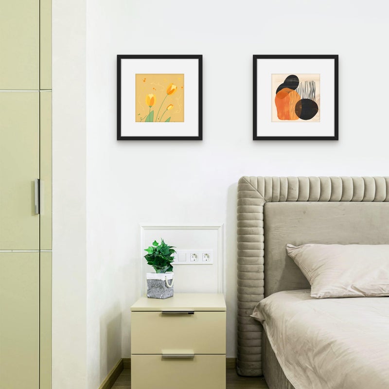 Picrit 12x12 Picture Frame Set of 12, Display 8x8 with Mat or 12 x 12 without Mat, Photo Frames for Wall Mounting Display, Black - Image 4
