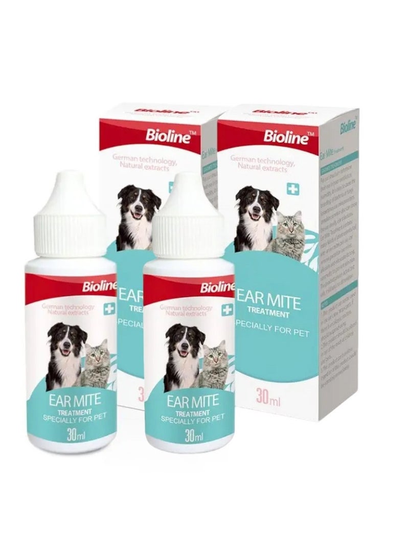 Bioline Ear Mite Treatment Volume - 30ml X 2 - Image 1