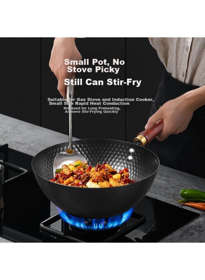 Olofe Iron Wok, Non-coated, For 1-2 People, Small Stir-fry Pan, Suitable For Gas And Induction Cookers, Baby Food, Small Size, 20 CM - Image 5