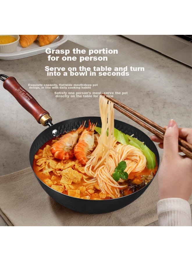 Olofe Iron Wok, Non-coated, For 1-2 People, Small Stir-fry Pan, Suitable For Gas And Induction Cookers, Baby Food, Small Size, 20 CM - Image 4
