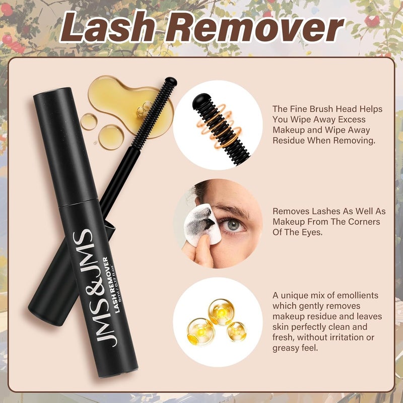 JMS&JMS Venus Lash Clusters Kit Natural Velour Lash Clusters Invisible Band Lash Kit Velure Eyelash Clusters with Lash Bond and Seal Eyelash Applictor Lash Remover for Beginner (Flora-C-8-18MIX) - Image 4