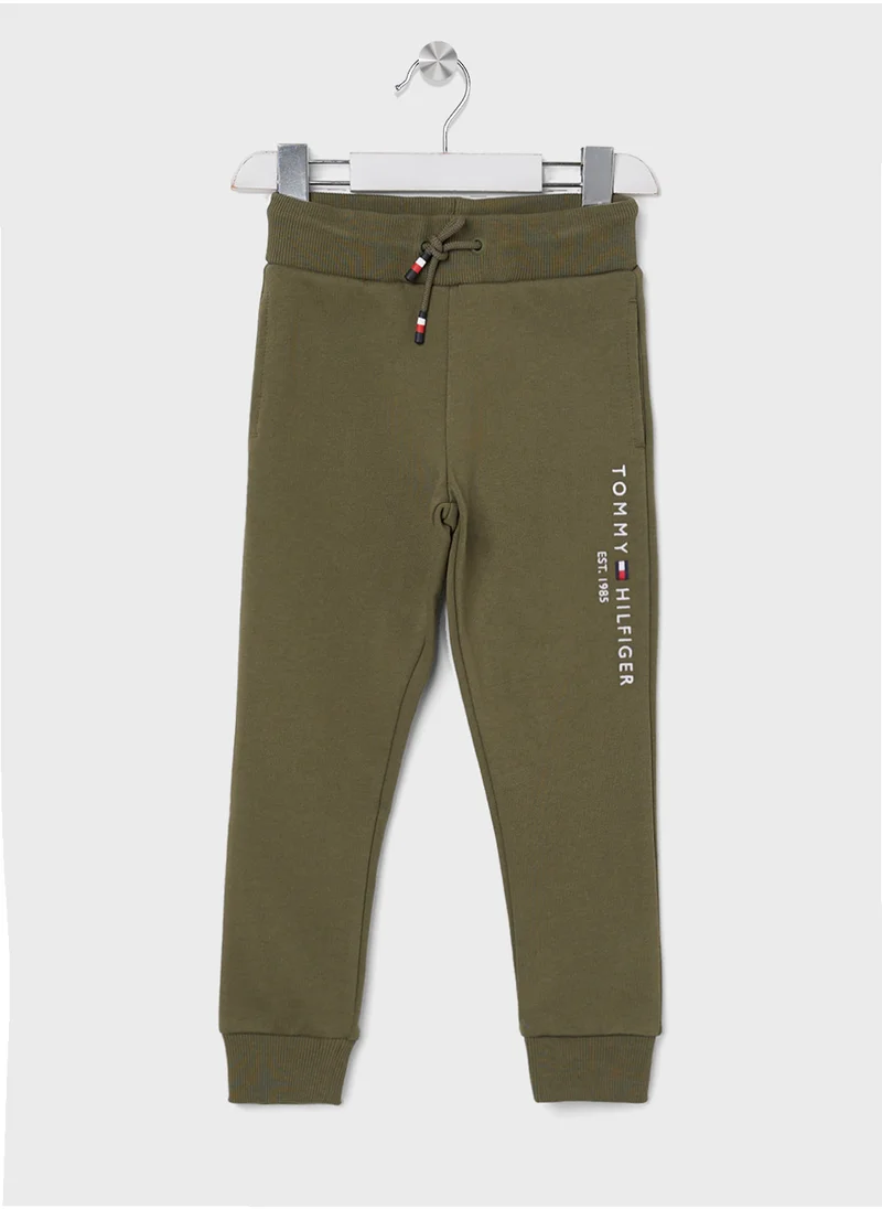 تومي هيلفيغر Kids Logo Cuffed Sweatpants