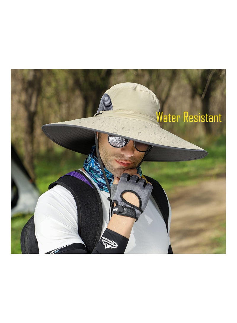 Excefore Men Wide Brim Sun Hats UPF50+ Waterproof Breathable Bucket Hat for Fishing, Hiking, Camping - Image 3