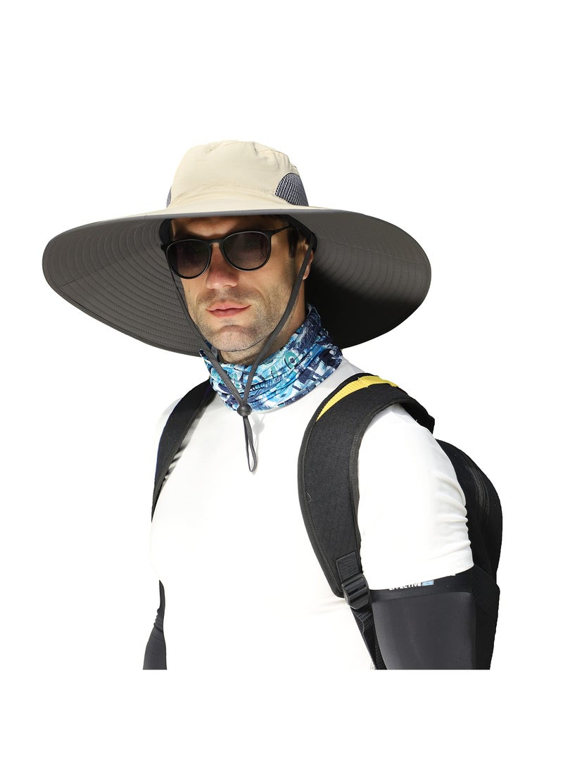 Excefore Men Wide Brim Sun Hats UPF50+ Waterproof Breathable Bucket Hat for Fishing, Hiking, Camping - Image 1
