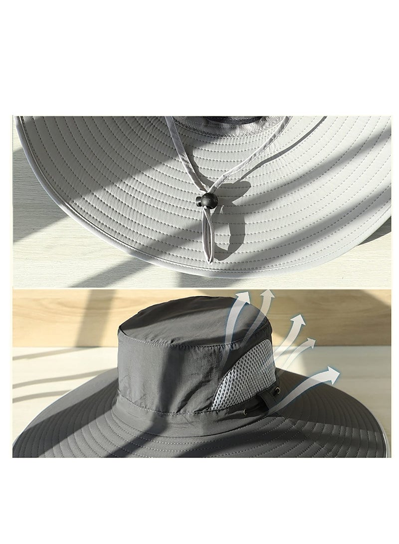 Excefore Men Wide Brim Sun Hats UPF50+ Waterproof Breathable Bucket Hat for Fishing, Hiking, Camping - Image 5