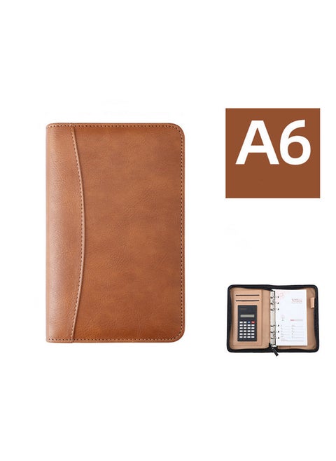 A6 Notebook Budget Planner Portfolio Folder Zipper Money Organizer with Cash Envelopes and Calculator