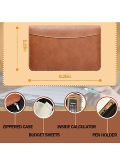 ISank A6 Notebook Budget Planner Portfolio Folder Zipper Money Organizer with Cash Envelopes and Calculator  - Image 2